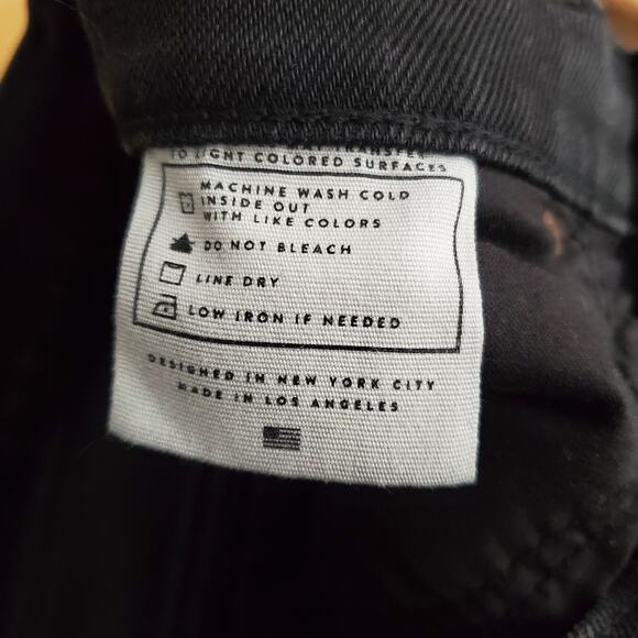 AYR The Yes Yes Yes Jeans High Rise Straight Leg Ankle Licorice Black USA 29 - Picture 8 of 9